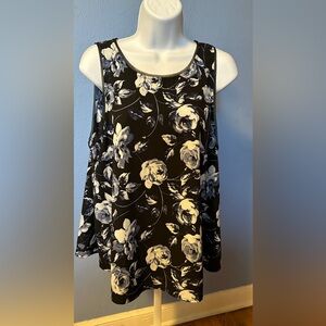 A New Day Floral Sleeveless Scoop Neck Tank Top